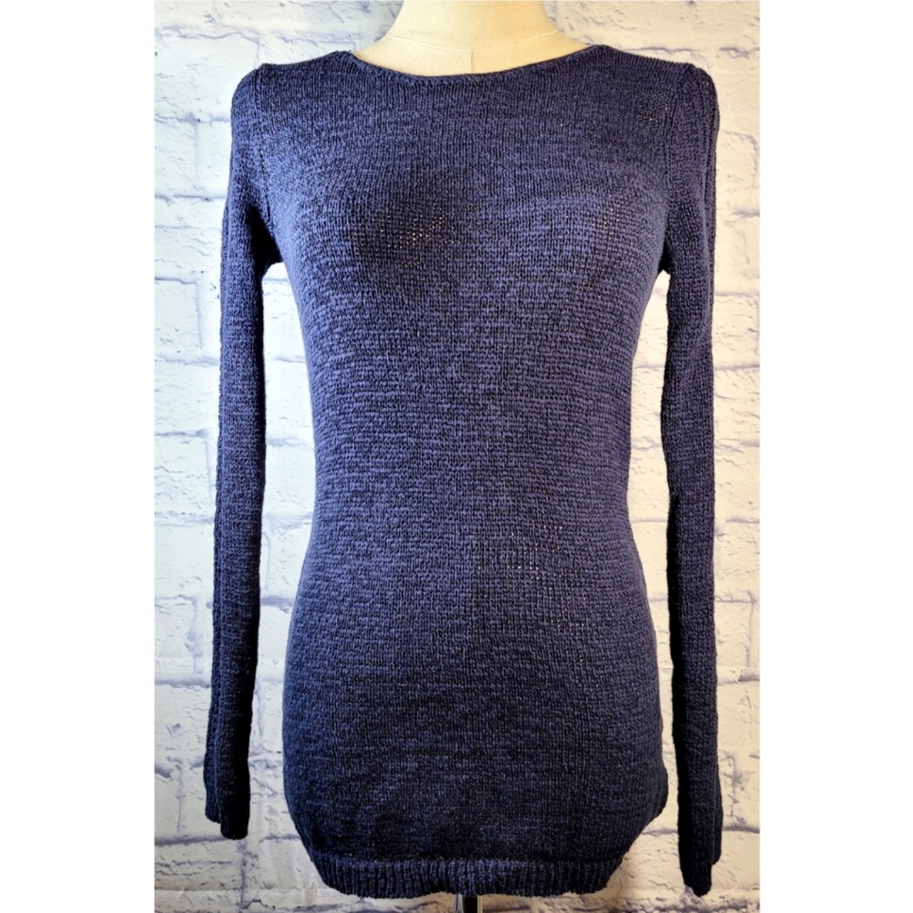 Rachel Zoe Women's Navy Blue Open Knit Sweater Size S Nautical Karla Casual